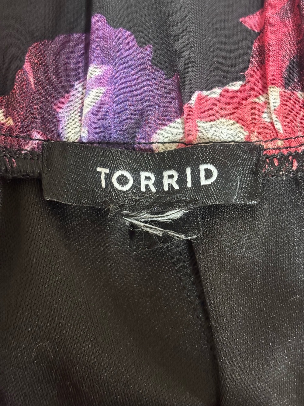 Torrid Floral Tiered Skirt Black Purple Pink Dark Romantic Ruffle Whimsigoth - Picture 6 of 10